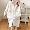 New Style Air Cotton Maternity Nursing Nightdress – Long Sleeve, Suitable for Autumn/Winter, Perfect for Postpartum/Breastfeeding