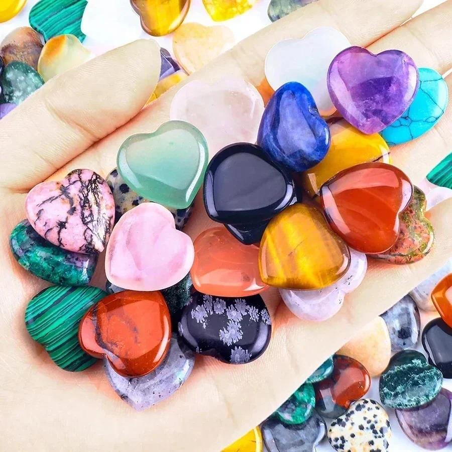 10/30/50 PEZZI Forma di Cuore AMORE 20MM Cristallo Naturale Ametista Agata Minerale Irregolare Pietra Curativa Ghiaia Decorazione per la Casa