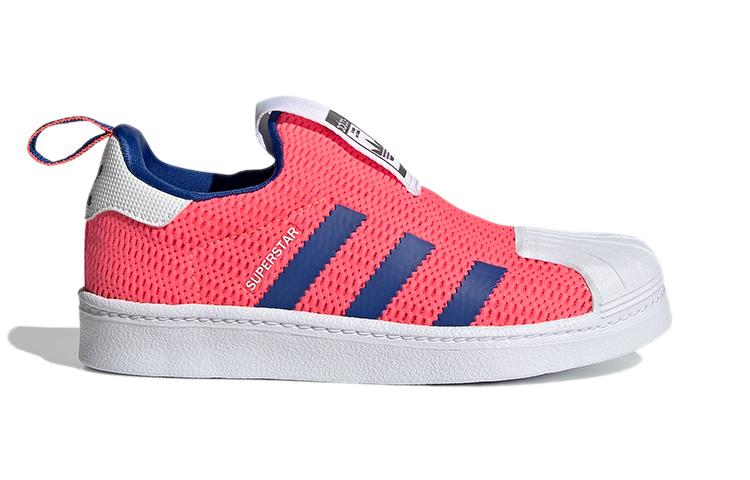 Adidas Originals SUPERSTAR 360 Breathable Low top Skateboard Shoes Pink White Blue Children Aged 3 7 Years Old FX4911