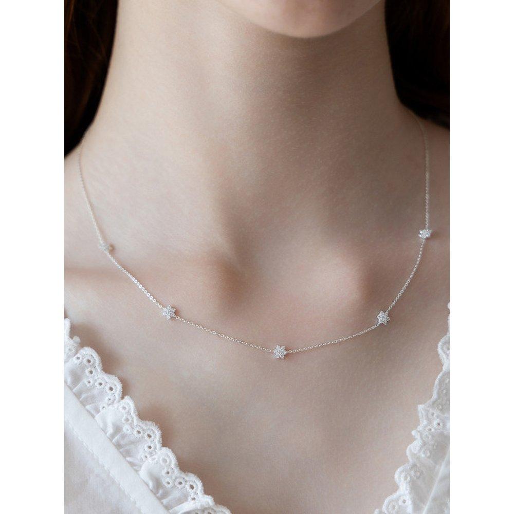 (925 Silver) Bloomet Flower Pendant Necklace Nz2478