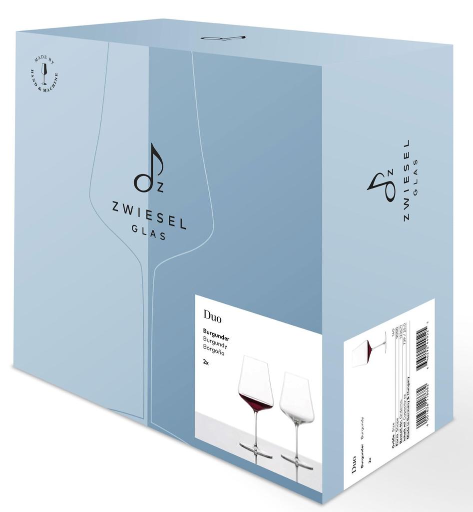 ZWIESEL GLAS Duo Burgundy Stem Hand & Bowl Machine Made (Pair) M123471