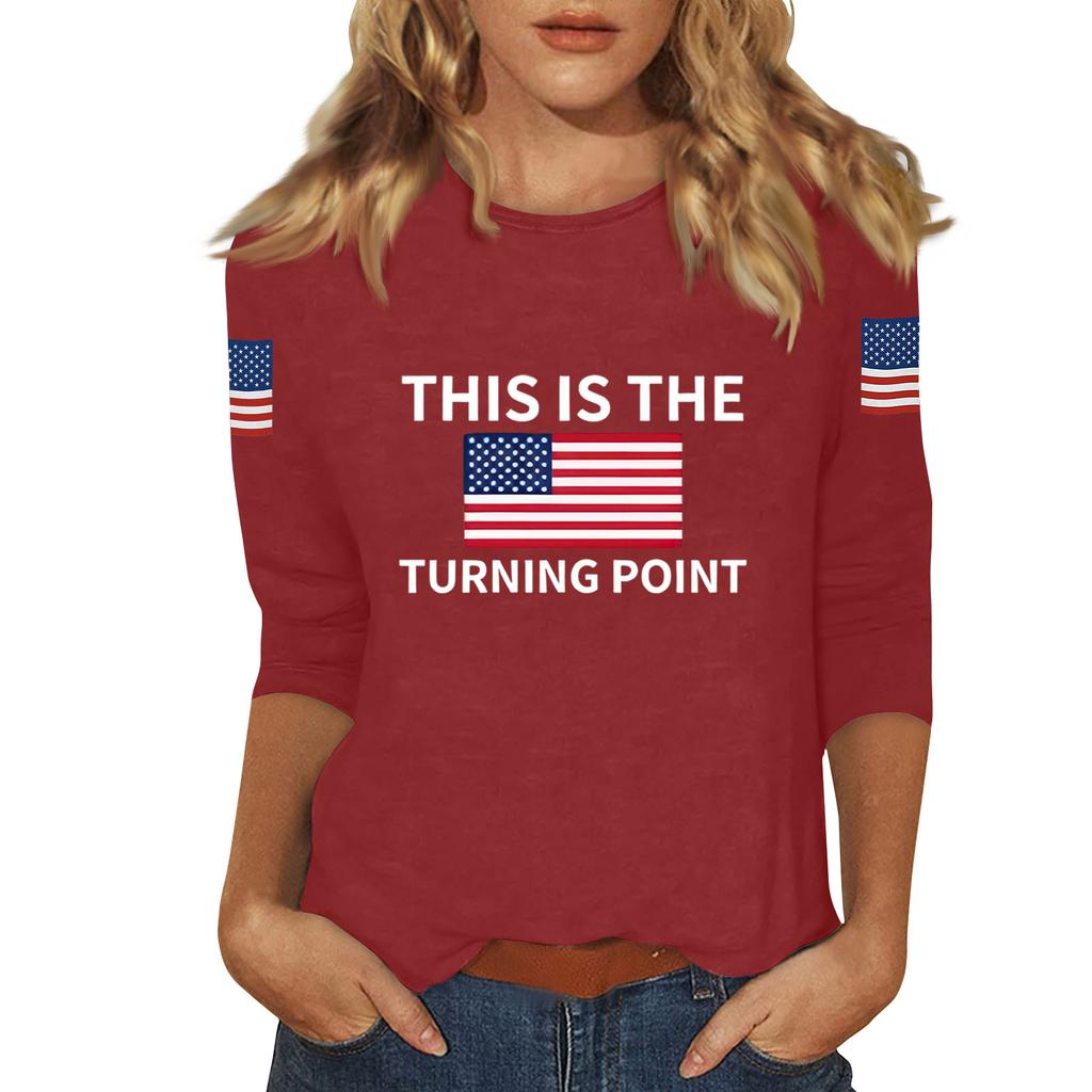 Women's Casual Fashionable Sexy Comfortable Neck Three-Quarter Sleeve Top