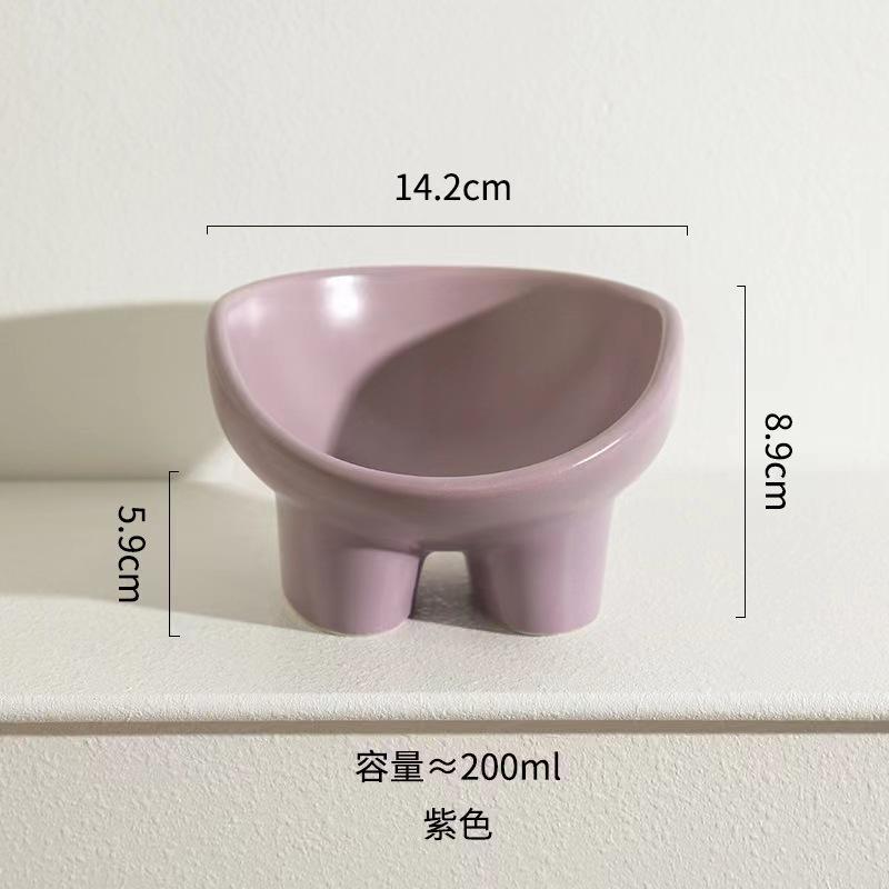 

High Foot Dog Bowl Non-Slip Cat Dog Bowl Neck Protector Pet Food Water Bowl Anti-tip Pet Feeder Feeding Double Cat