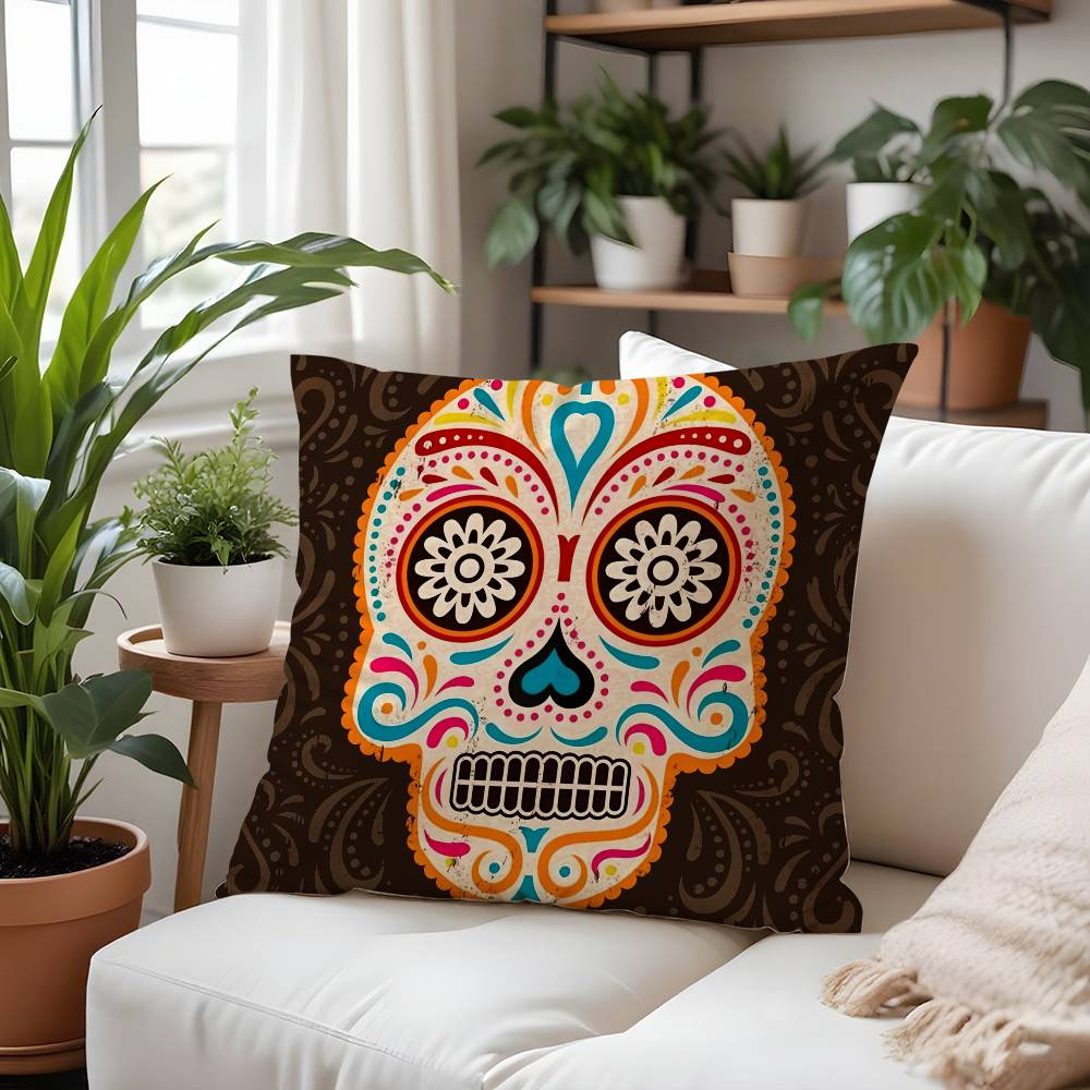Day Of The Dead Pillow Case Plush Fabric Soft Pillowcase Double Sided Print Cushion Cover Household Gifts