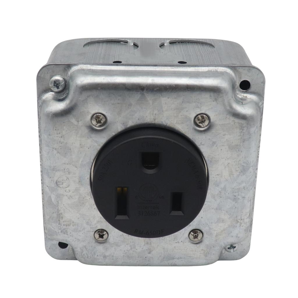 Prise de courant NEMA 6-50R 50A, Prise électrique pour soudeuses, découpeurs plasma, cuisinières électriques, sèche-linge et plus, Montage en surface ou encastré