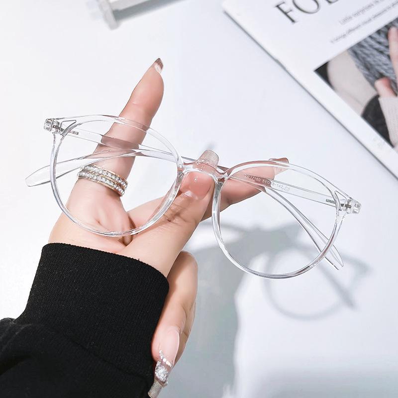 Korean Style Simple Round Women's Eyeglass Frames, Literary No-Makeup TR90 Glasses 17160