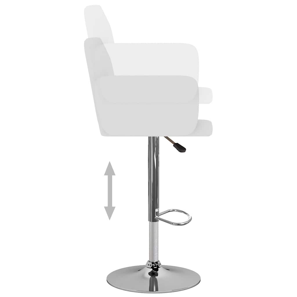 Bar Stool Set 2 Pcs White Faux Leather