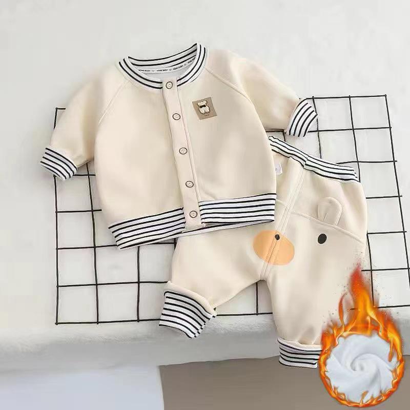 

Осенне-зимний комплект вельветовых детских блумеров Aoli - Двухпредметный наряд с высокой талией 73 cm