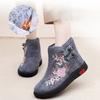 Thickened Floral Embroidery Women's Winter Boots Snow Boots Warm Shoes Mothers Shoes