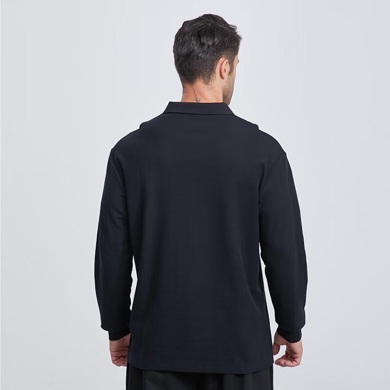 Men's Plus Size Long Sleeve V-Neck Polo Shirt