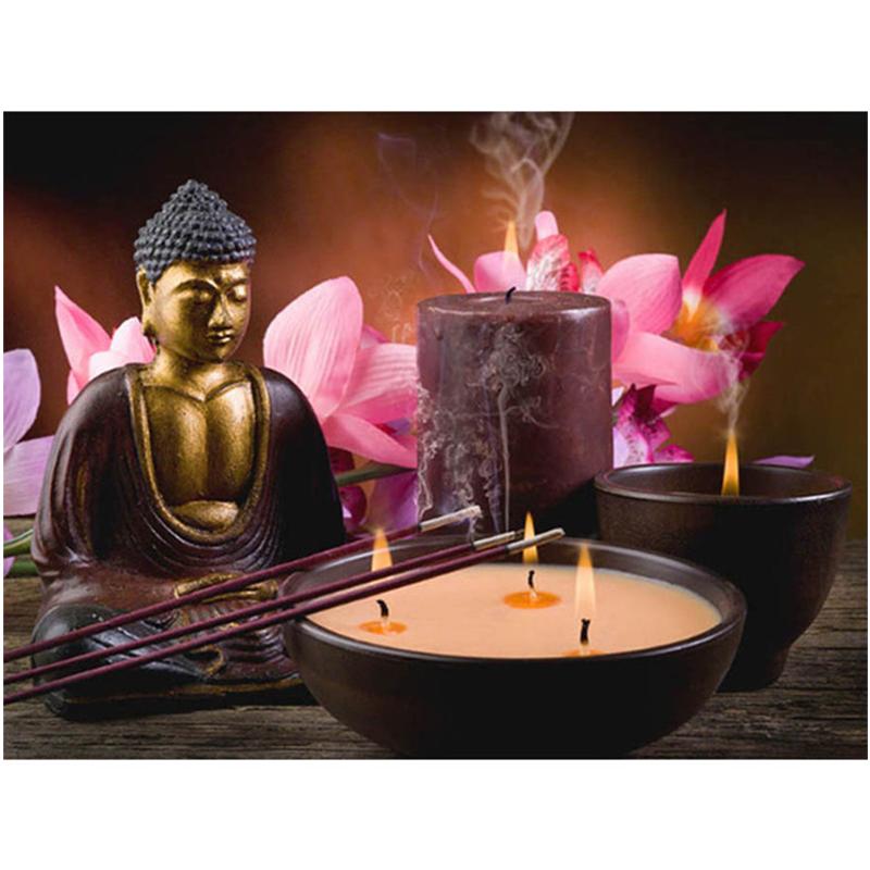 5D-Diamantgemälde zum Selbermachen, religiöser Buddha, voller Bohrer, runder Diamant, Stickerei, Mosaik, Kunstbild, Heimdekoration