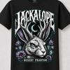 Jackalope Shirt, Desert Phantom Antlered Rabbit with Purple Wildflowers, Paranormal Gear, Respect the Locals Looking for Goth Mommy Tshirt