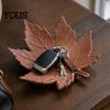 Nature Inspired Decor 3D Printed Maple Leaf Trinket Dish, Autumn Fall Key Tray, Jewelry Desktop Organizer Tray for Entryway, Thanksgiving Tabletop