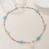 Summer Layering Starfish Adjustable Mixed Color Beads Beaded Choker Handmade Clavicle Chain Beach Jewelry