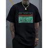 European Size Men's Retro Analog Synthesizer Graphic T-Shirt - Music Tech Round Neck Casual Summer Streetwear Suitable for DJs, Musicians