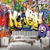 3D Graffiti Tapete Großes Graffiti Wandbild für Schlafzimmer Wohnzimmer Esszimmer Graffiti Wandbilder