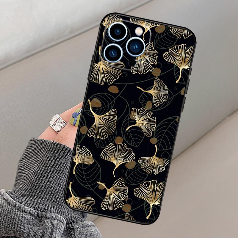 Ginkgo Leaf Gold Fol Art Soft Case For iPhone 17 Pro Max Cover For iPhone 17 Air Coque For iPhone 17 Capa