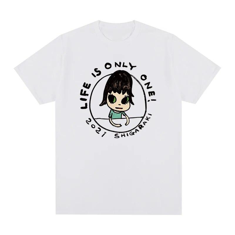 

Yoshitomo Nara life is only one, милая футболка с героями японского аниме, хлопковая футболка унисекс, новая женская футболка