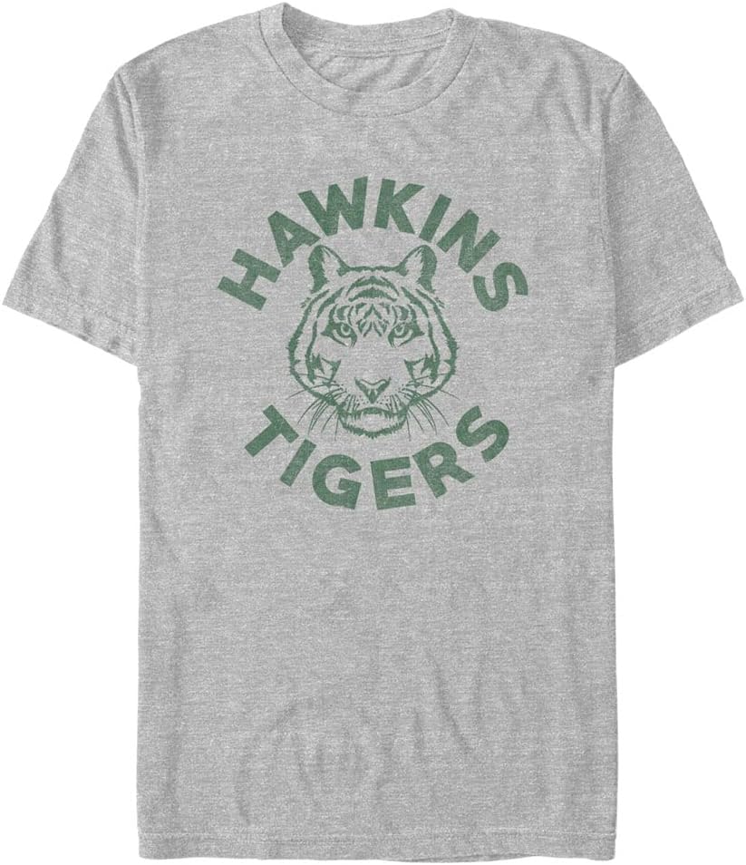 Stranger Things Men s Big & Tall Hawkins Tigers Green Short Sleeve Tee S