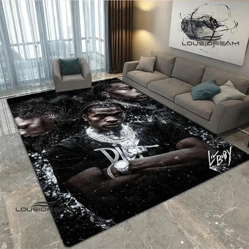 2026 Hip-hop singer Lil Baby carpet Non-slip carpet Yoga mat carpets for living room area rug Door pad anime rug birthday gift