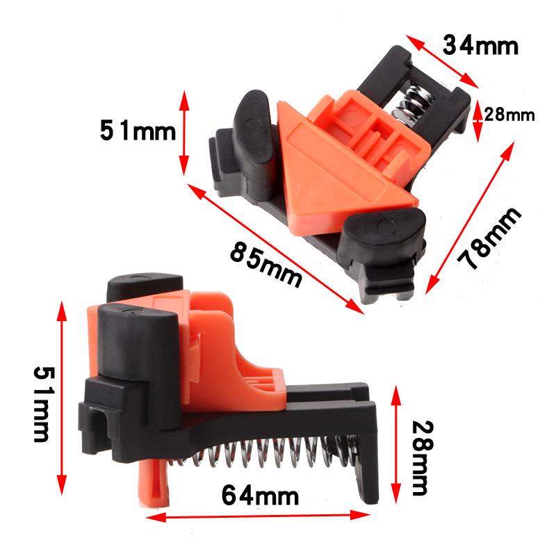 Adjustable 90° Right Angle Woodworking Clamps - Set of 4 for Frames