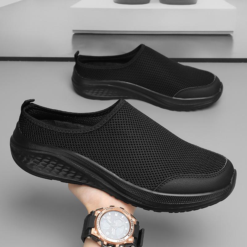 

48 больших размеров удобные и легкие кроссовки для бега мужские летние полуторослойные сетчатые удобные однопедальные ленивые кроссовки для мужчин 39