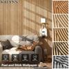 Faux Wood Grating Peel and Stick Wallpaper Self Adhesive Wall Stickers Wallpapers Home Decor PVC Room Decoration 45cm Sticker