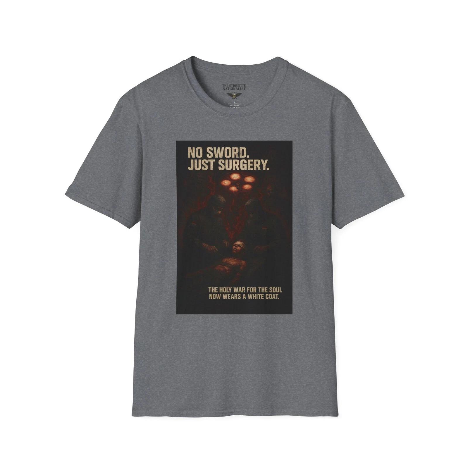 

No Sword Just Surgery Shirt, Creepy Medical Control Warning Graphic Tee XL