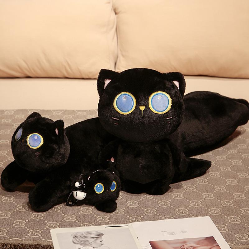 Black Cat Plush Toy Plushie Kitten Pillow Gentle Plush Doll Cat Plushie Cat Pillow Stuffed Animal Gentle Plush Pillow Playthings