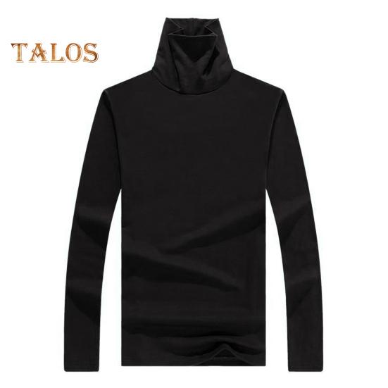 Top a strati da uomo a collo alto protegge il collo dal vento altamente elastico vestibilità slim tinta unita top pullover per sport viaggi ufficio abbigliamento quotidiano