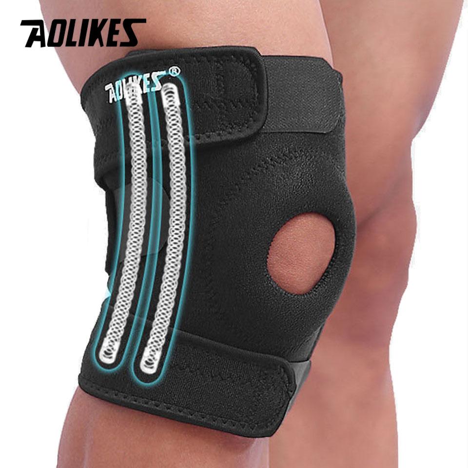 Aolikes Sports Knee Support Elastic Breathable Patella Brace for Running Gym Cycling Basketball Football Knee Pads