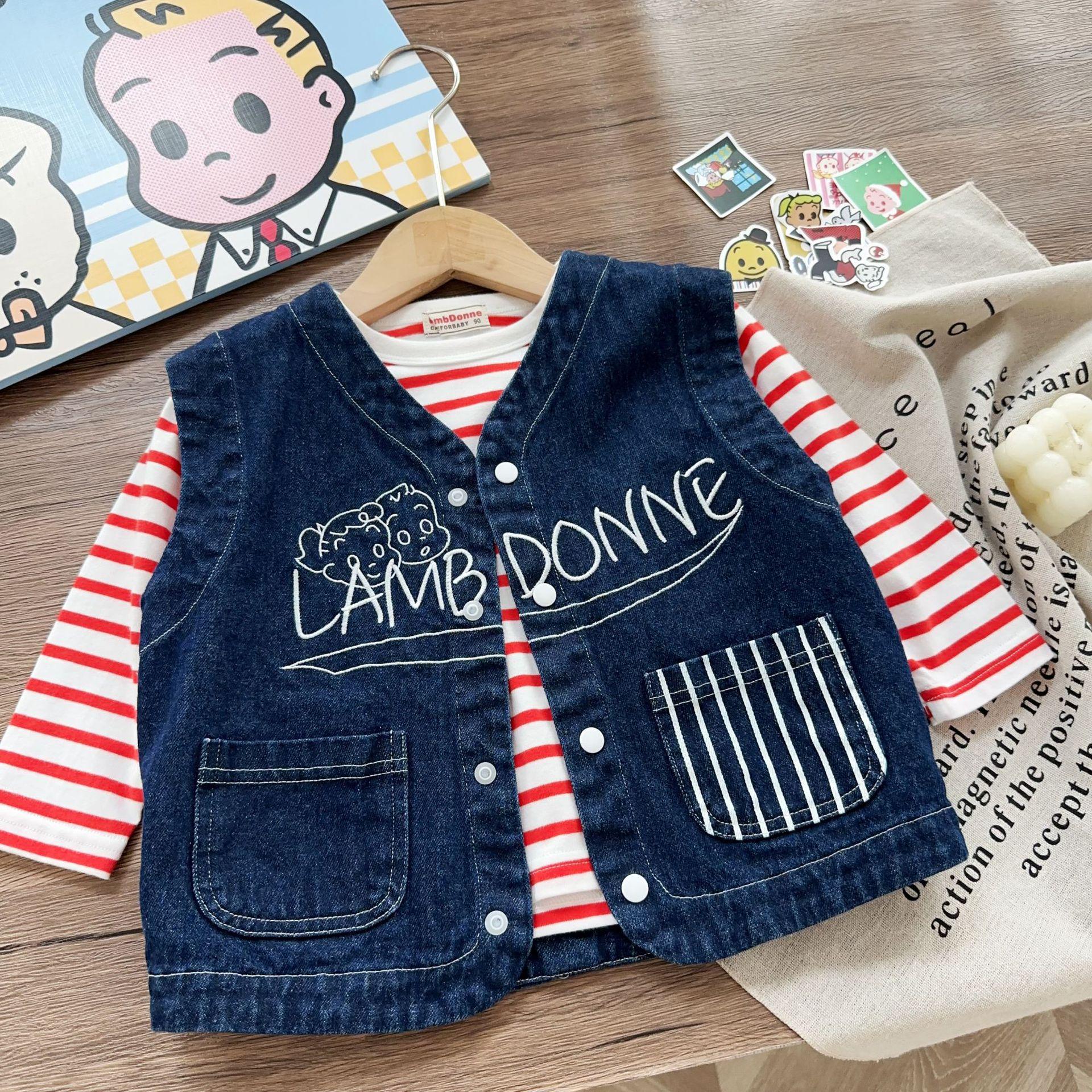 

Демисезонный джинсовый жилет для мальчиков и девочек – Удобный, стильный, детская одежда 90 cm