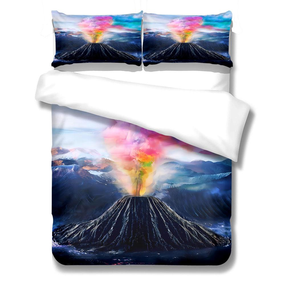 Vulkanausbruch Bettwäscheset King Queen Double Full Twin Einzelgröße Bettbezug Kissenbezug Bettwäscheset