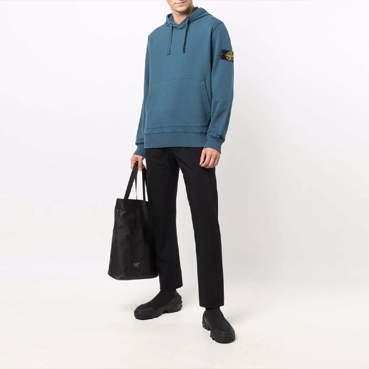 Stone Island Patch Hoodie Cobalt Blue Men Tops 751564120-V0023