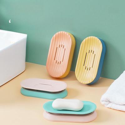 Punch-Free Square Soap Storage Box with Drain for Bathroom