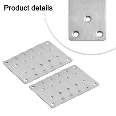 For Reinforcing Wooden Furniture 80mm X 40mm X 2mm Flat Brackets Metal Brackets Versatile Metal Brackets 6 Holes Design