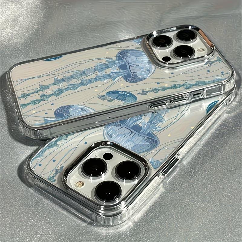 Transparent Jellyfish Pattern Phone Case for Samsung Galaxy S26 S25 S24 S23 S22 FE Plus Ultra 5G S26 Plus Clear Shockproof Cover