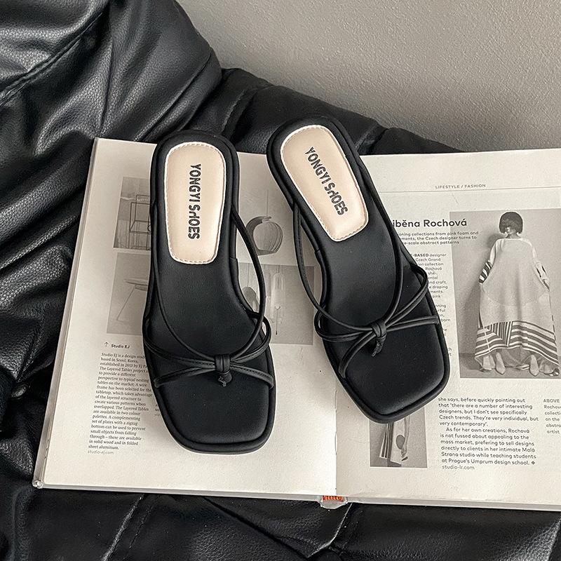 Summer Fashion Flip-flops French Toe Sandals Women's Shoes Outer Wear Thin Belt Vacation Evening Wedge Sandals