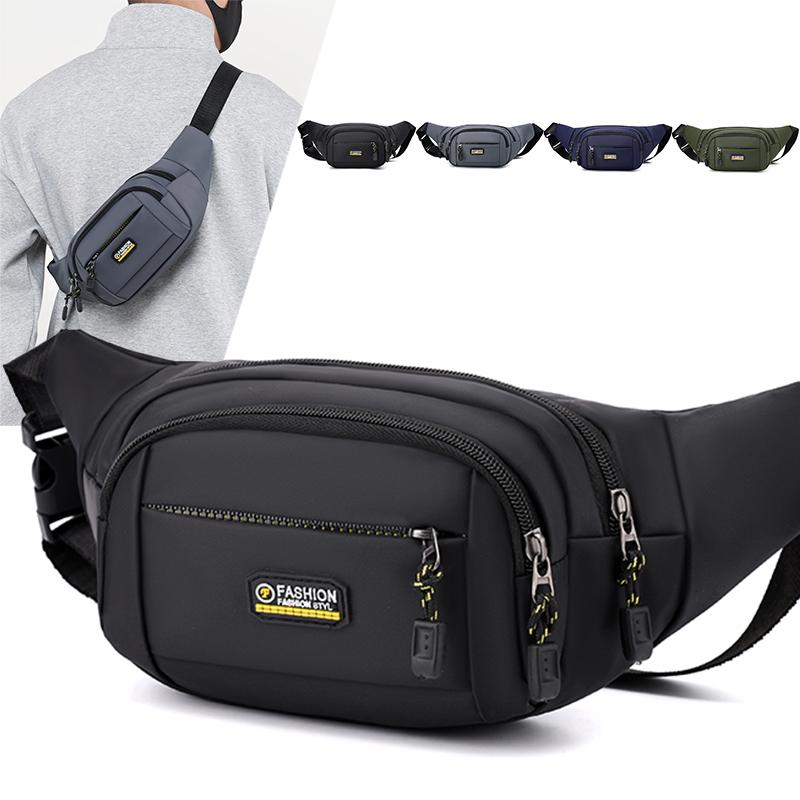 Multifunctional Waist Bag Men's Running Mobile Phone Bag Sports Waterproof Multi-Layer Chest Bag