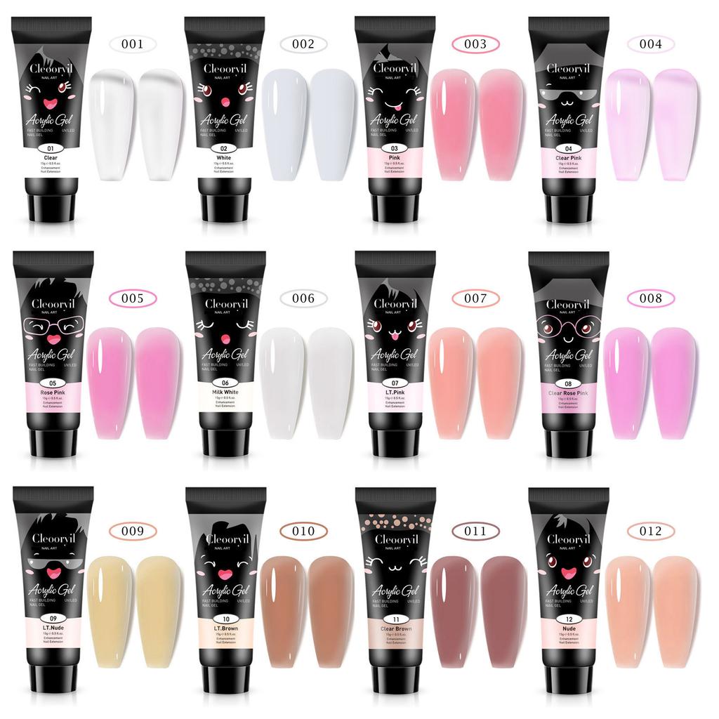 Colla per Estensione Nail Art UV Solida Senza Vassoio di Carta Estensione Rapida Modello di Cristallo Colla per Fototerapia Unghie Colla di Cristallo 15ml