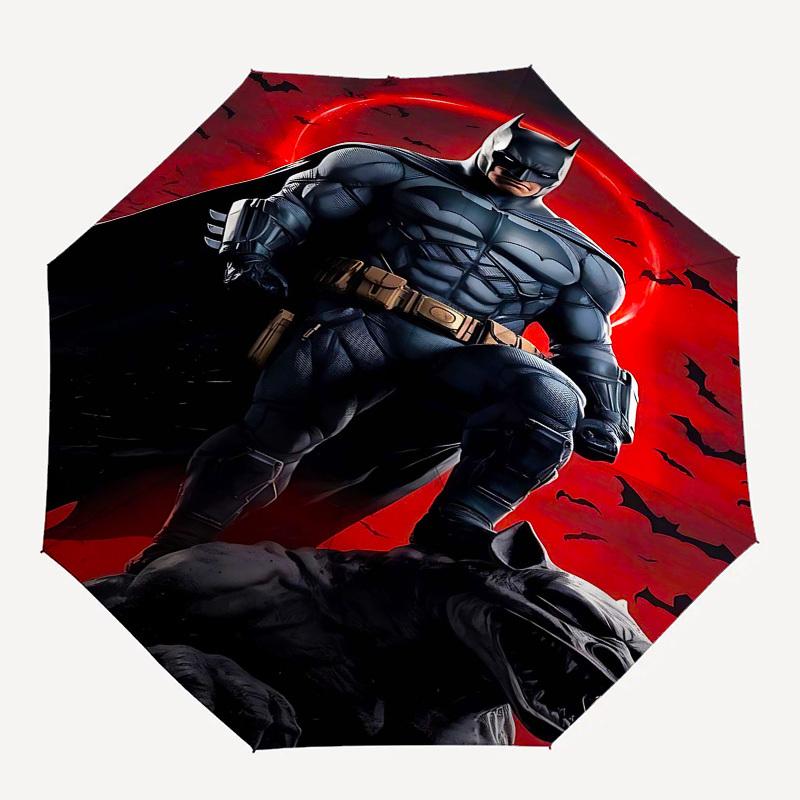 1pc Batman Batmobile Automatic Folding Umbrella - Compact 8-Rib Design, Durable Plastic & Iron1138L