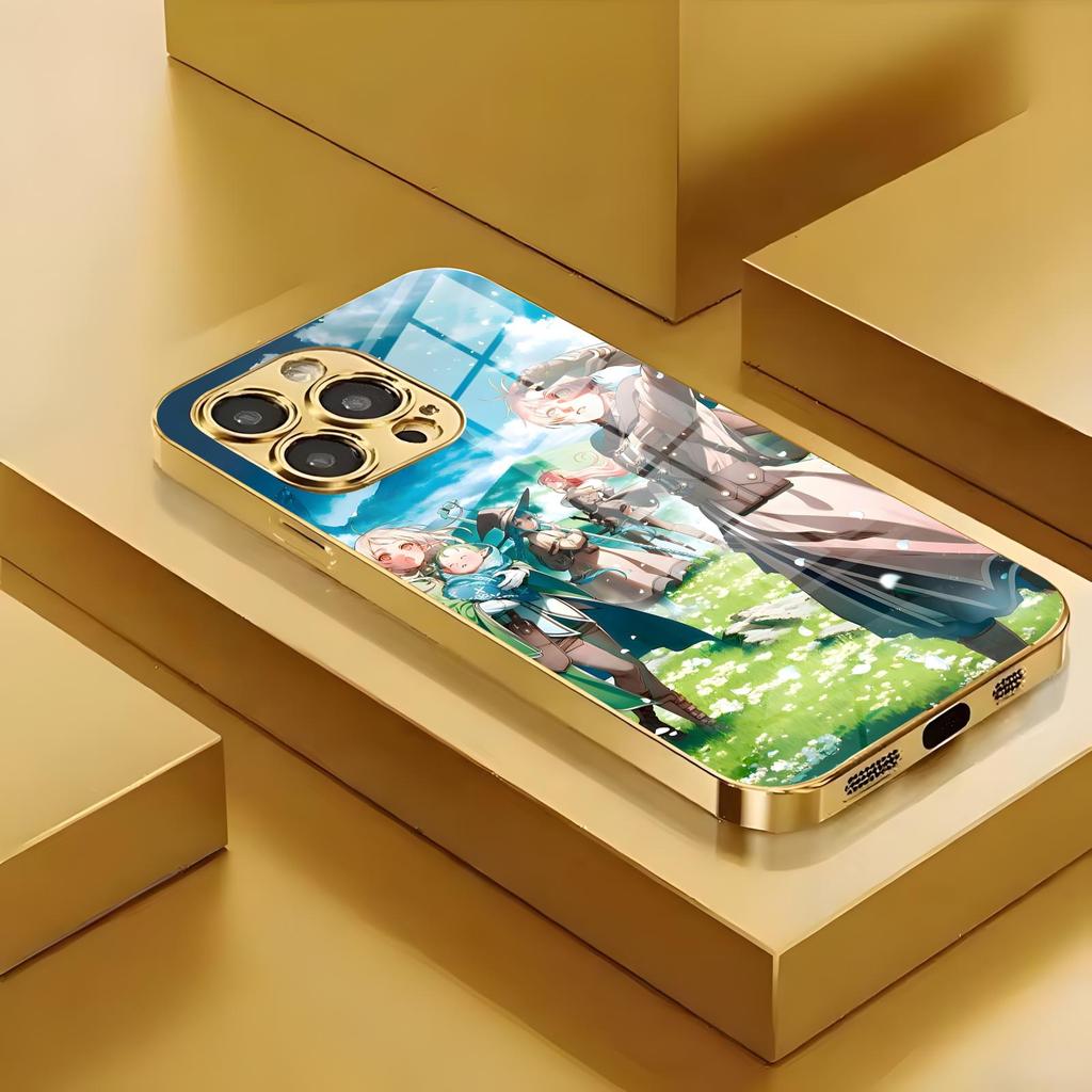 Mushoku Tensei Phone Case For iPhone17 16 16e 15 14 13 12Plus Mini Pro Max Electroplated glass Phone Case