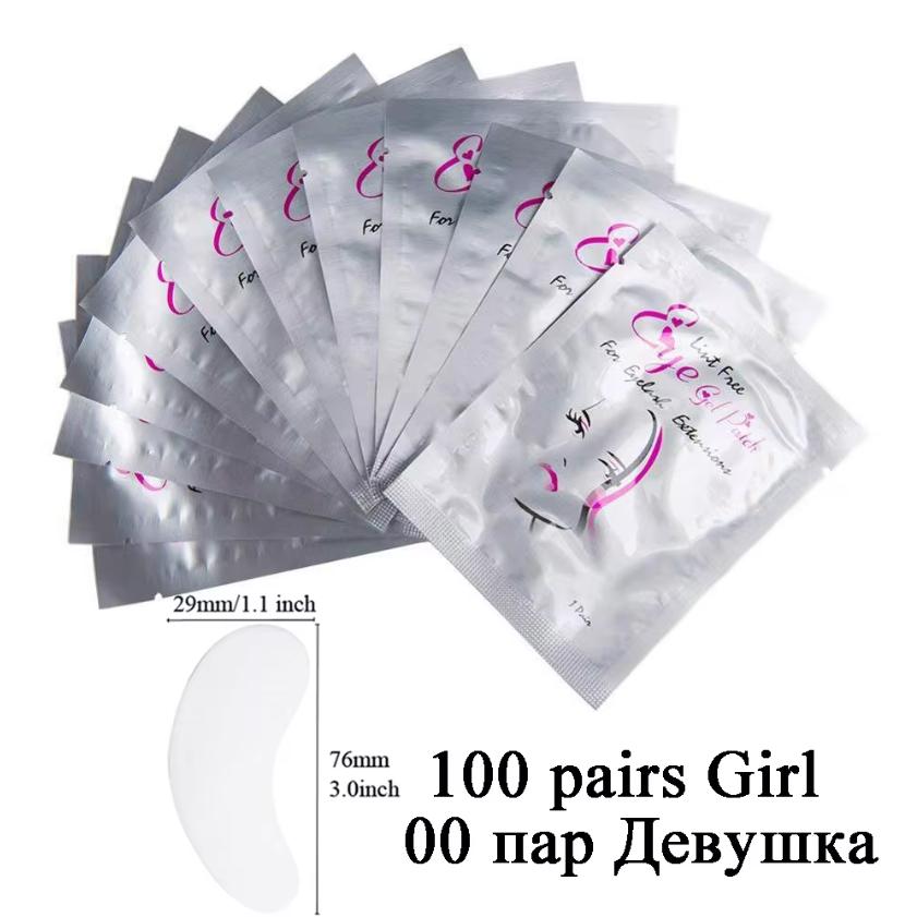100Pairs Lint Free Under Eye Gel Pads Hydrating Eye Paper Patches Grafted Eyelashes Extension Eye Tips Sticker Wraps Makeup Tool