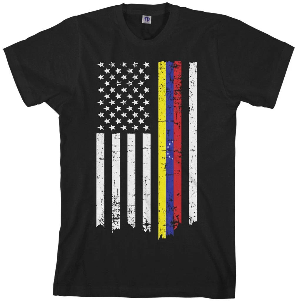 Venezuela American Flag Men s T shirt Bolivarian US Pride XL