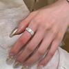 S925 Sterling Silver Brushed Bead Edge Ring for Women - Japanese & Korean Minimalist Design