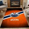 Edmonton Oilers Logo Design Patterned Carpet, Non Slip Mat Suitable for Living Room and Bedroom Sofas