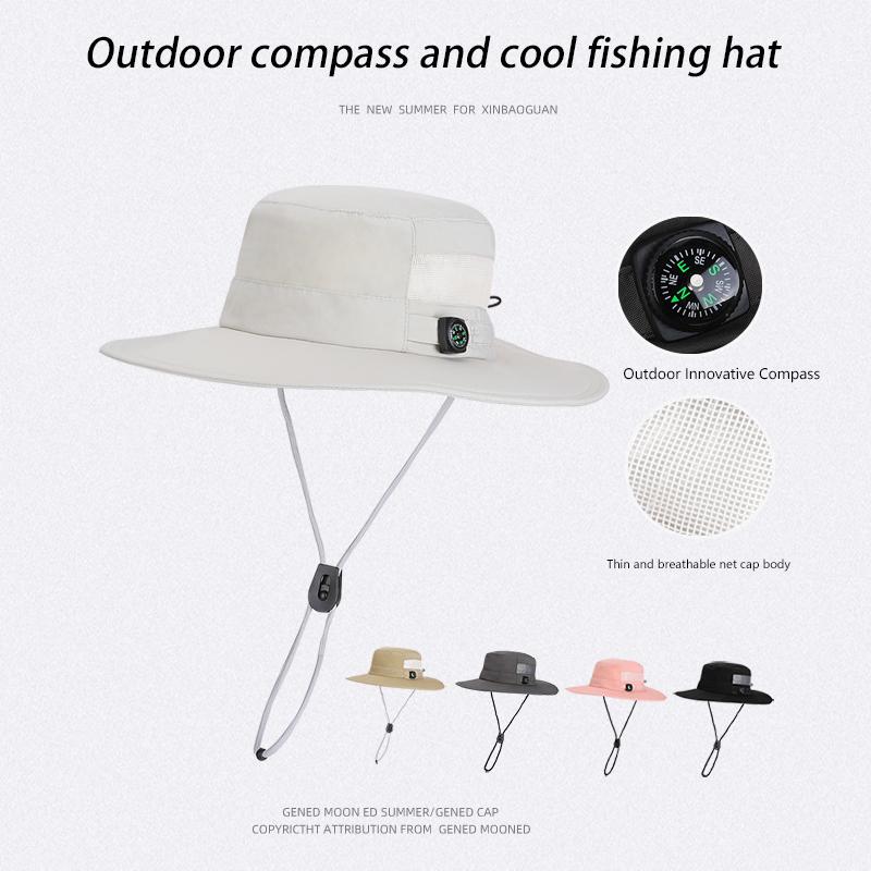 6146-New summer sun protection hat for ladies, quick-drying, waterproof and breathable wide-brimmed fishermanhatformenfishingand