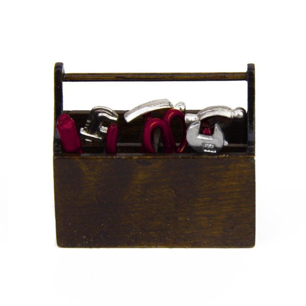 

1:12 аксессуаров для кукольного домика, мини-ящик для инструментов, ручной работы, сделай сам, кукольный домик, мини-мебель, 8 шт., наборы инструментов 8pcs and box