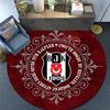 Beşiktaş J.K.,Runder Teppich,Teppich für Wohnzimmer, Schlafzimmer, Sofa, Spielzimmer Dekoration,Rutschfeste Bodenteppich