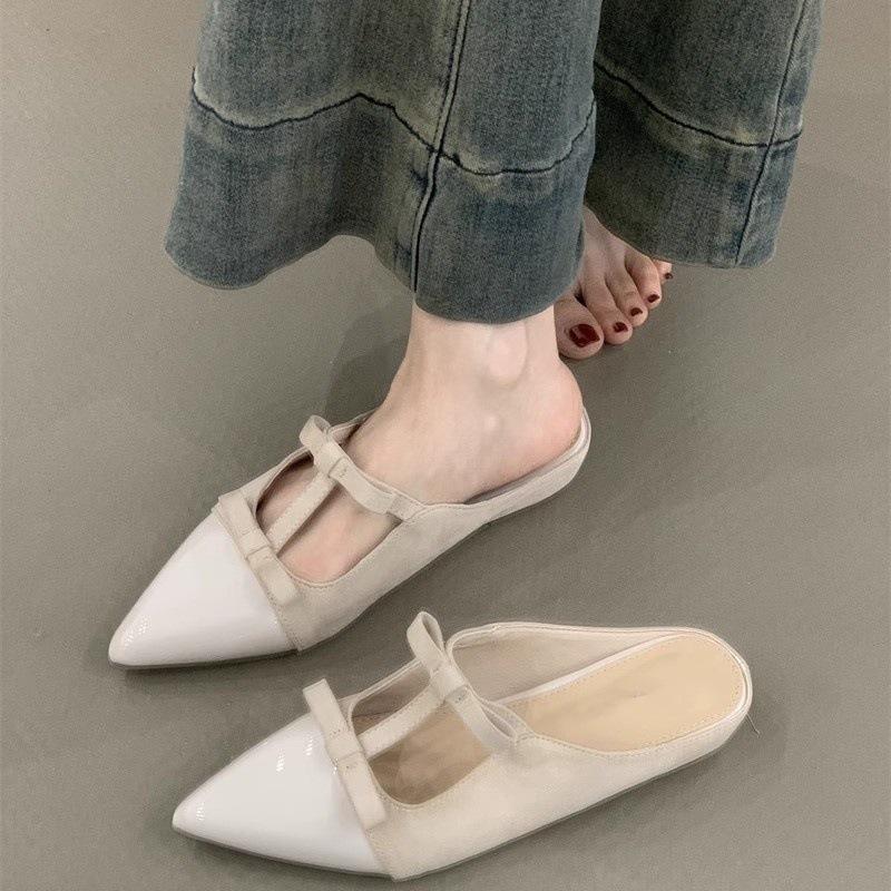 

Нежные баотоу полушлепанцы милые с юбкой бант острые клиновые сандалии 40